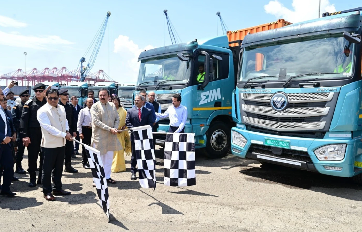 India's inaugural electric vehicle truck fleet has been launched at JNPA. Featured Image